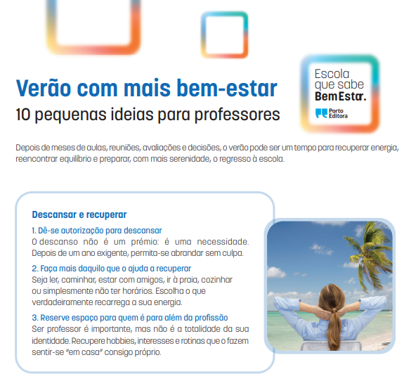 Verão com mais bem-estar: um recurso para professores